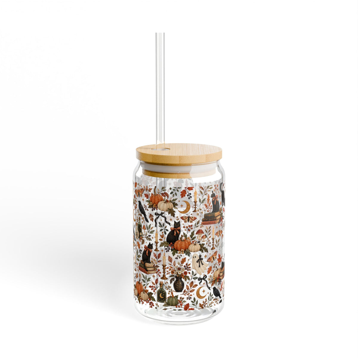 16oz Autumn Floral Pumpkin Design