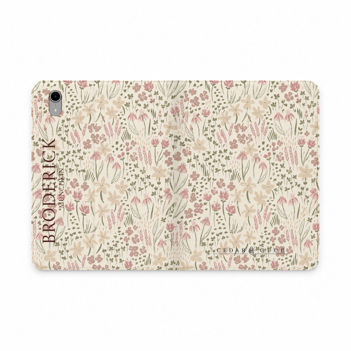 Floral Meadow Tablet Folio Case — Personalized Name Option