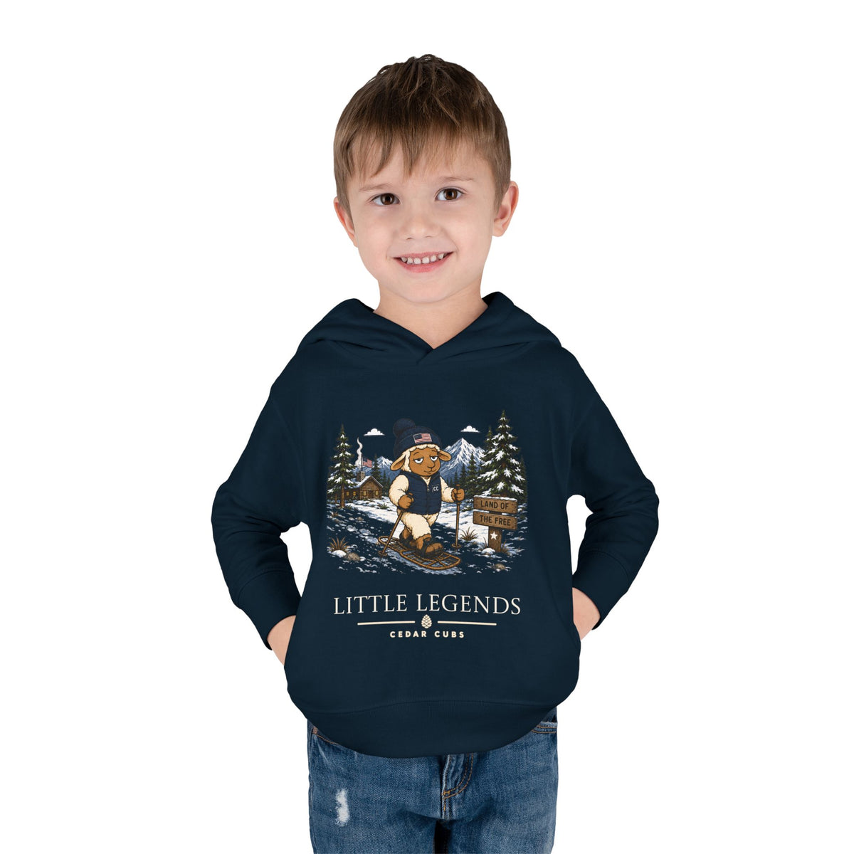 Toddler Hoodie — 'Little Legends' Snow Shoe Design | Personalized Pullover