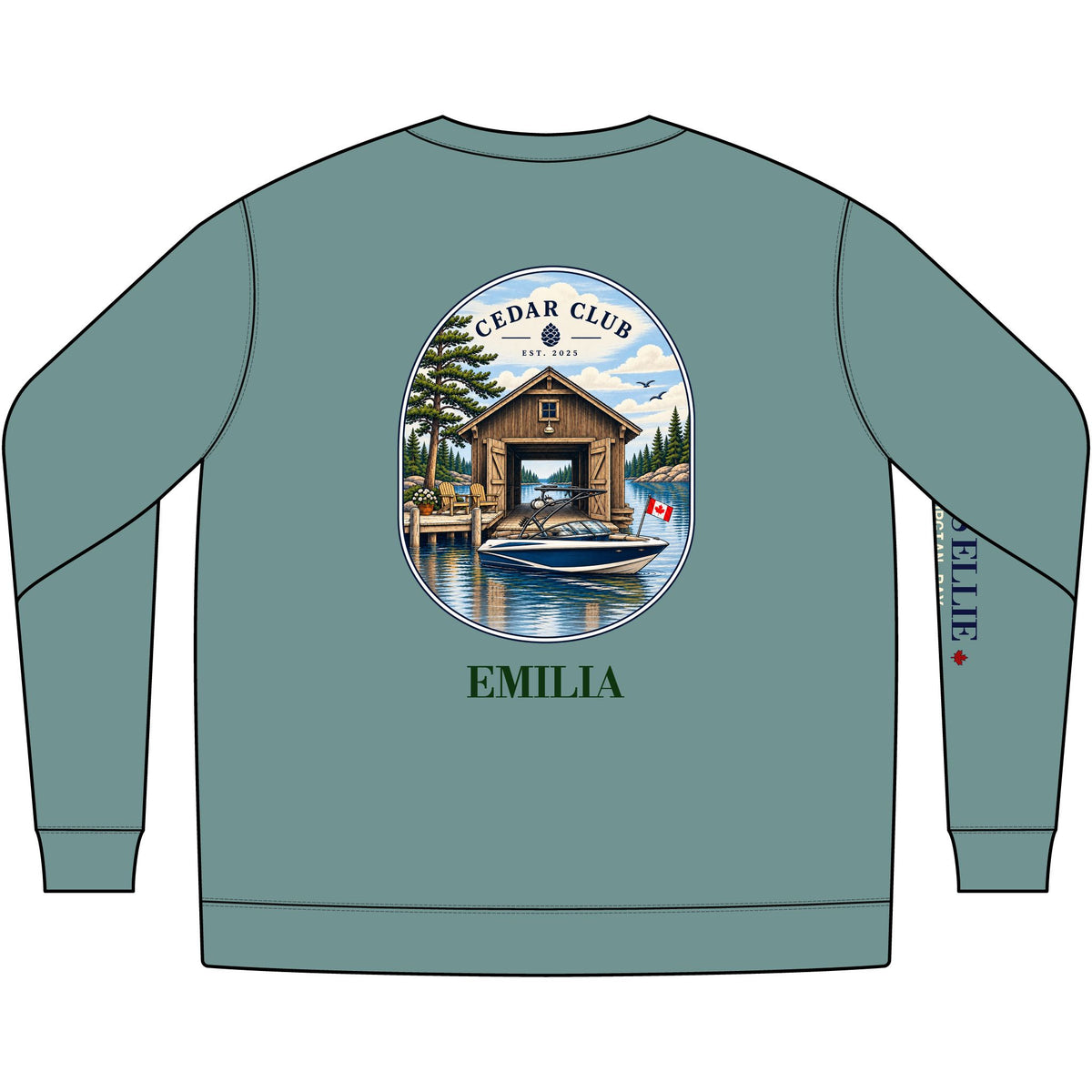 Cedar Club Crewneck Sweatshirt — Wake boat