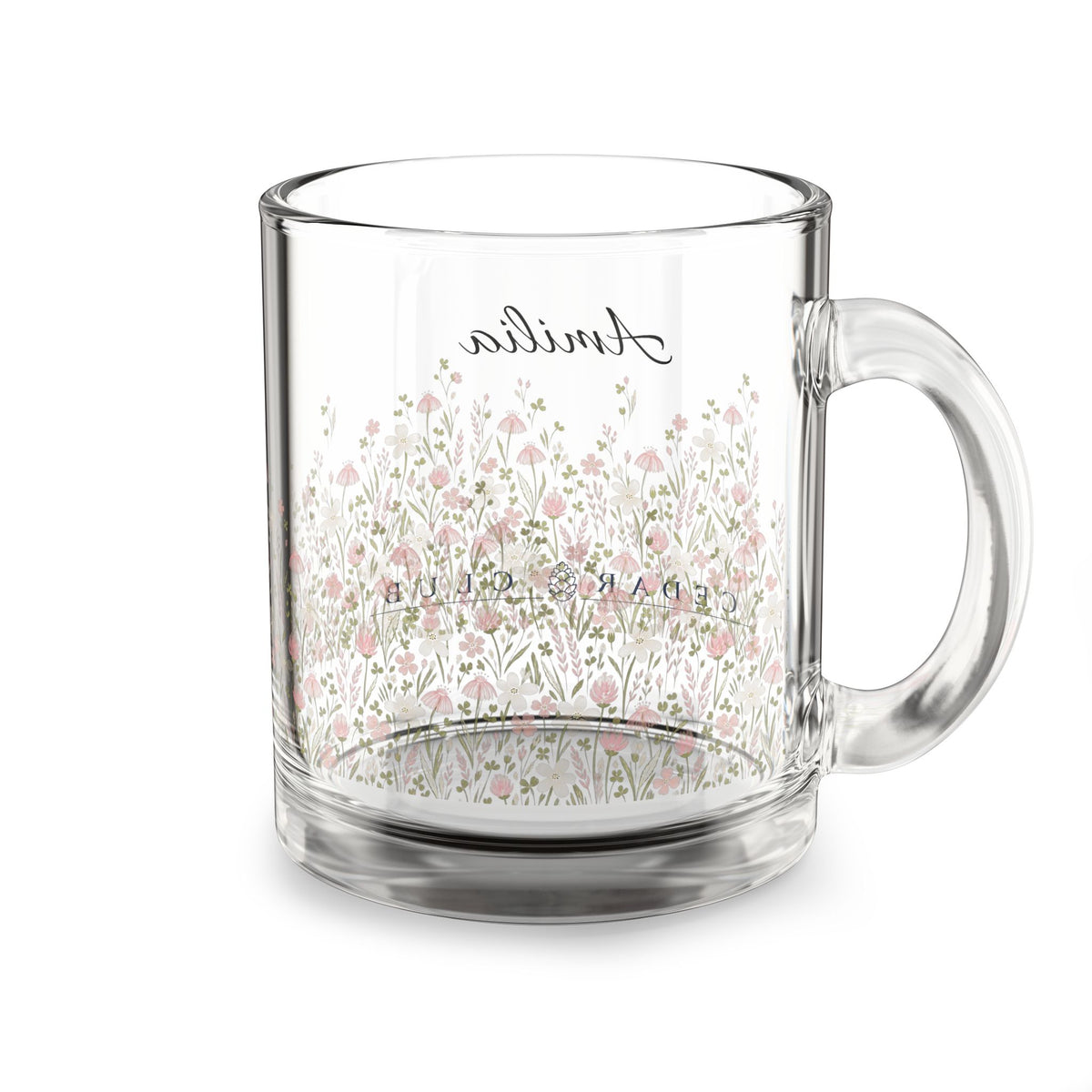 Wildflower Glass Mug, 10oz