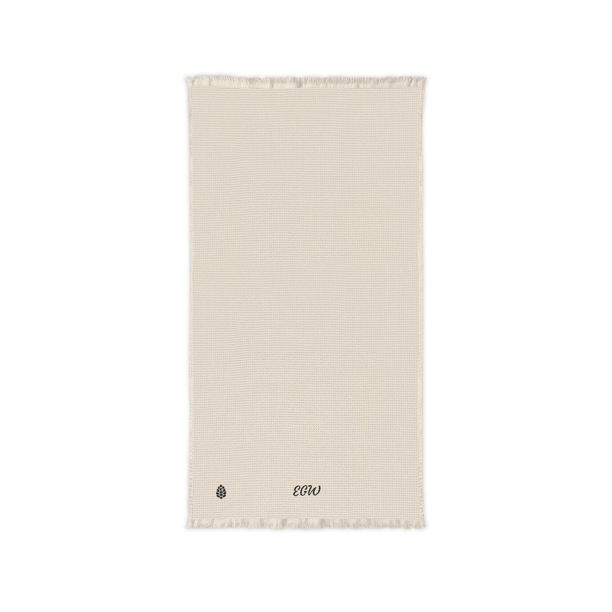 Embroidered Cotton Waffle Throw Blanket