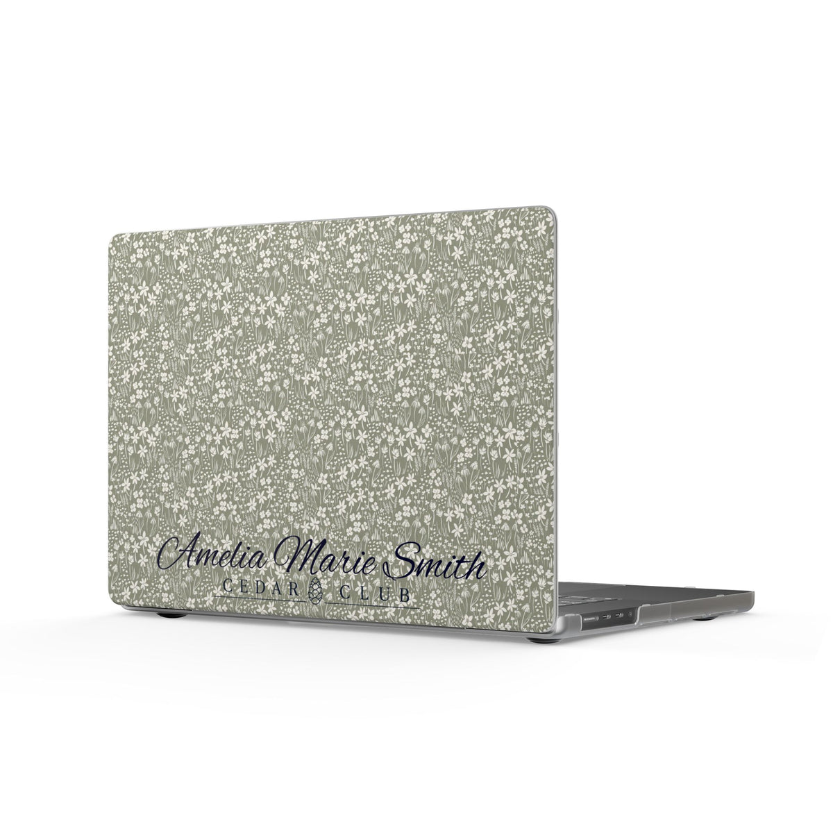 Personalized Floral Matte MacBook Case – Custom Name Laptop Cover