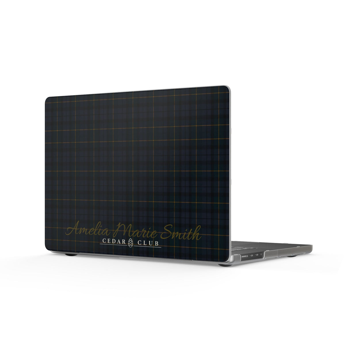Personalized Dark Plaid MacBook Case