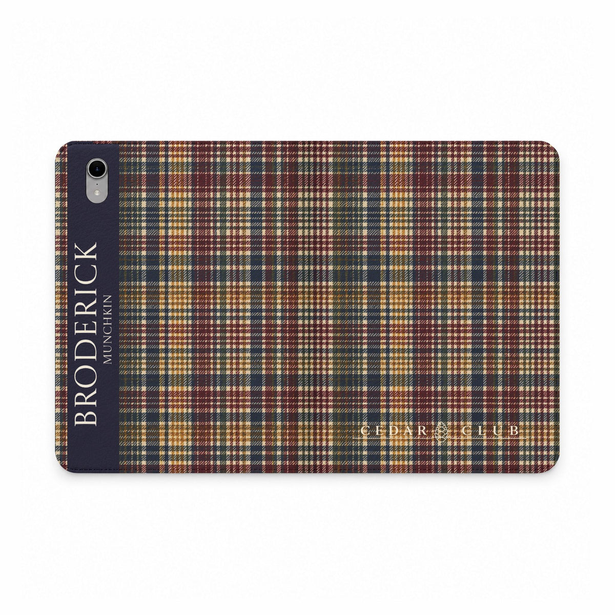 Plaid Personalized Tablet Folio Case — Custom Name Monogram