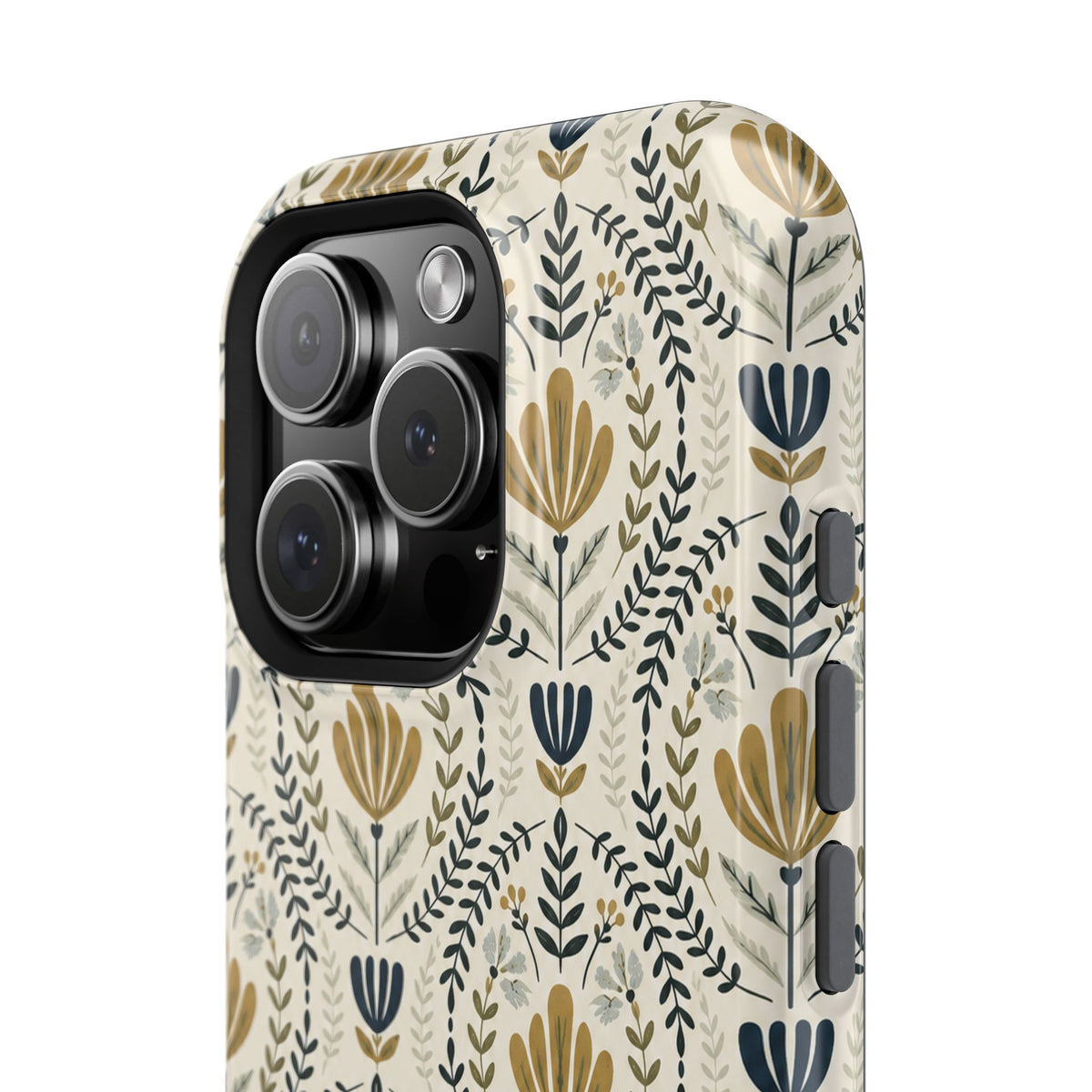 Personalized Floral Magnetic Phone Case — Impact-Resistant Protective Cover (Name Option)