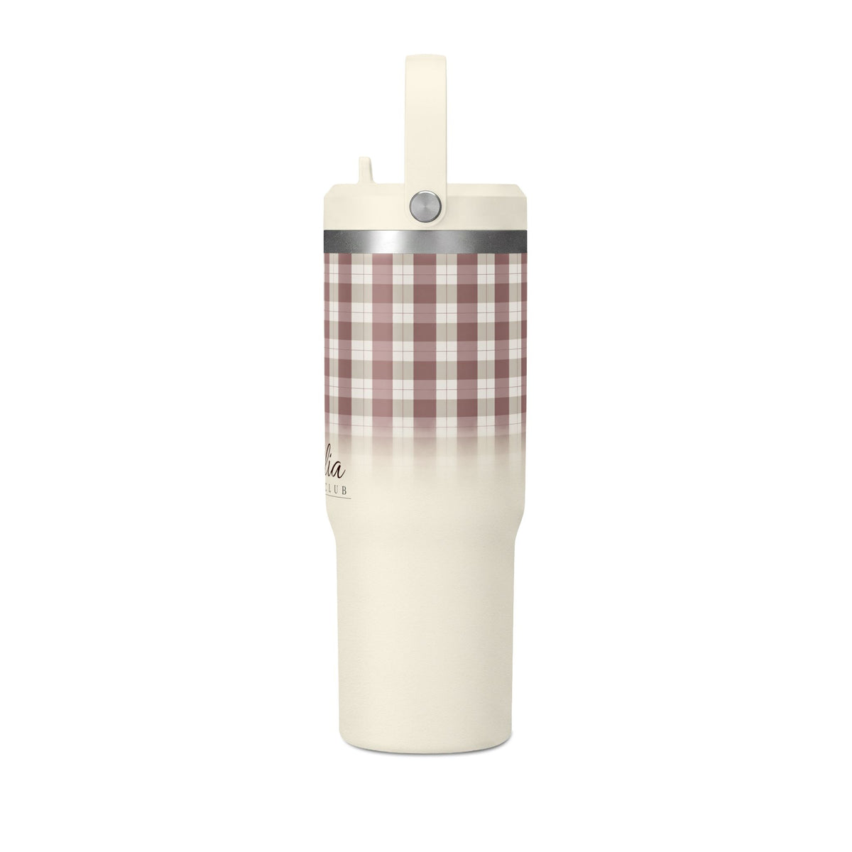 32oz Nomad Tumbler – Personalized Plaid Travel Mug (Custom Name)