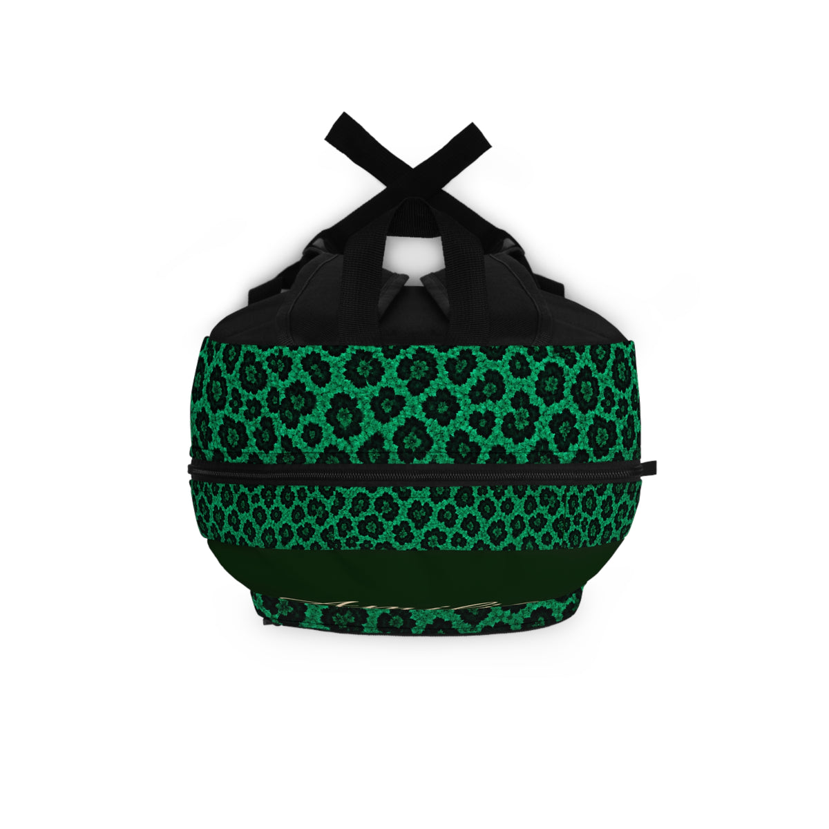 Personalized Green Floral Backpack - Custom Name School & Travel Bag