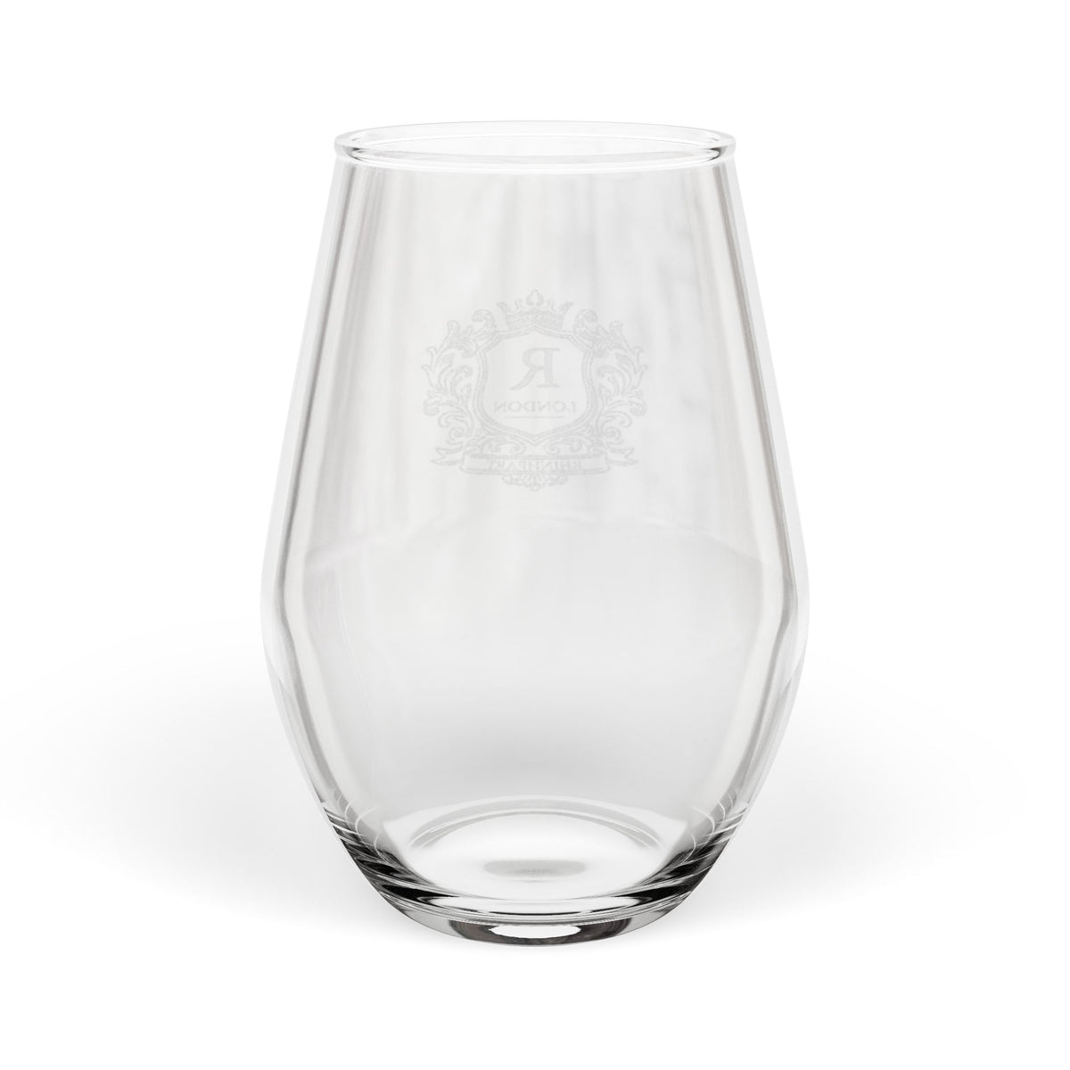 Engraved Monogram Stemless Wine Glass — 11.5 oz Personalized Gift