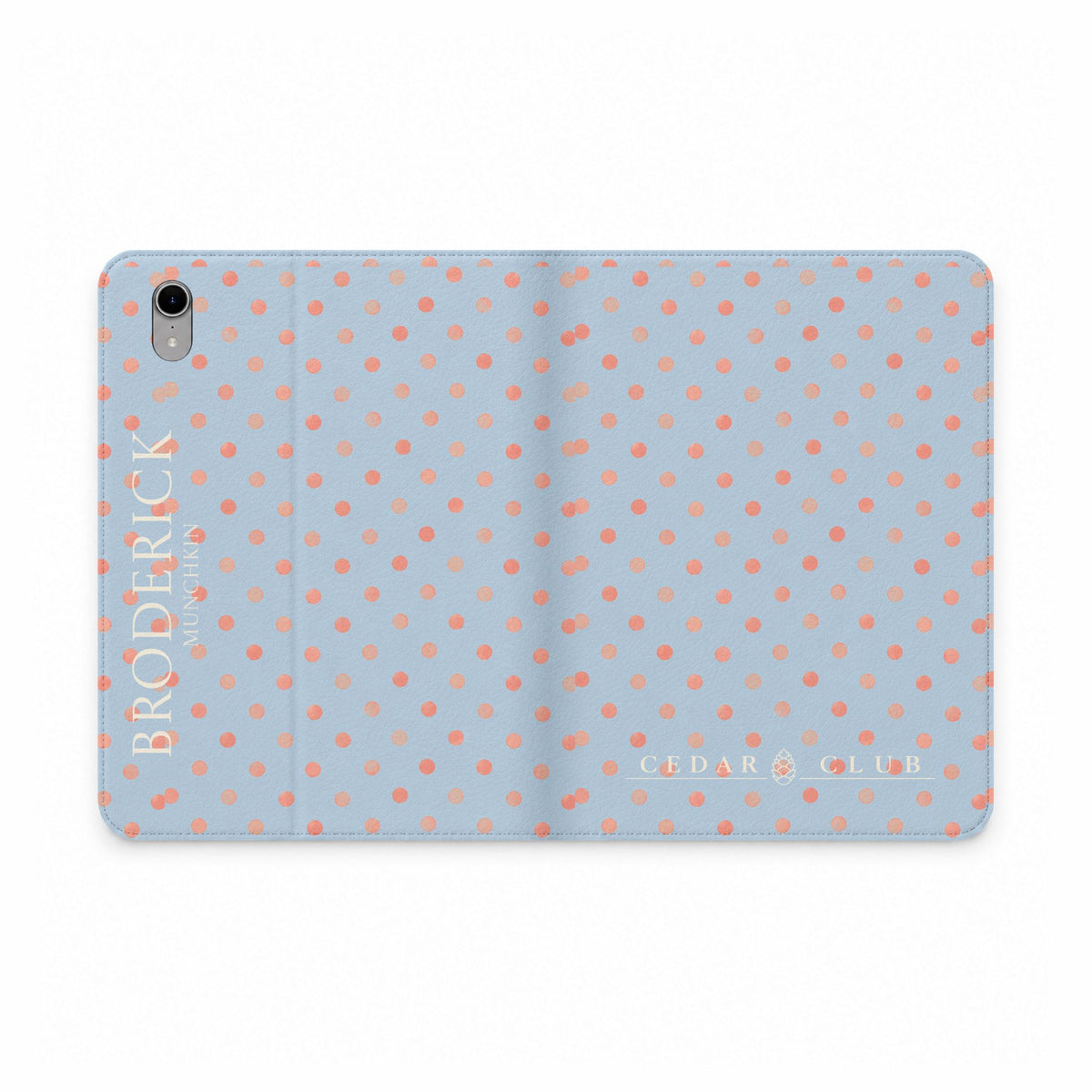 Polka Dot Tablet Folio Case — Personalized Name Accent