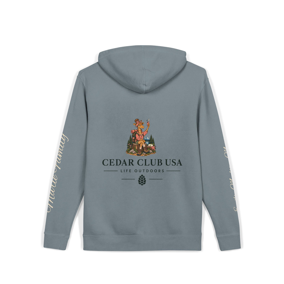 Cedar Club Hoodie — 'Wilderness Ready' Pigment-Dyed Outdoor Pullover