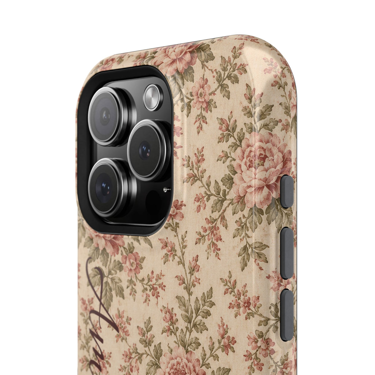 Floral Vintage Rose Magnetic Phone Case — Personalized Option