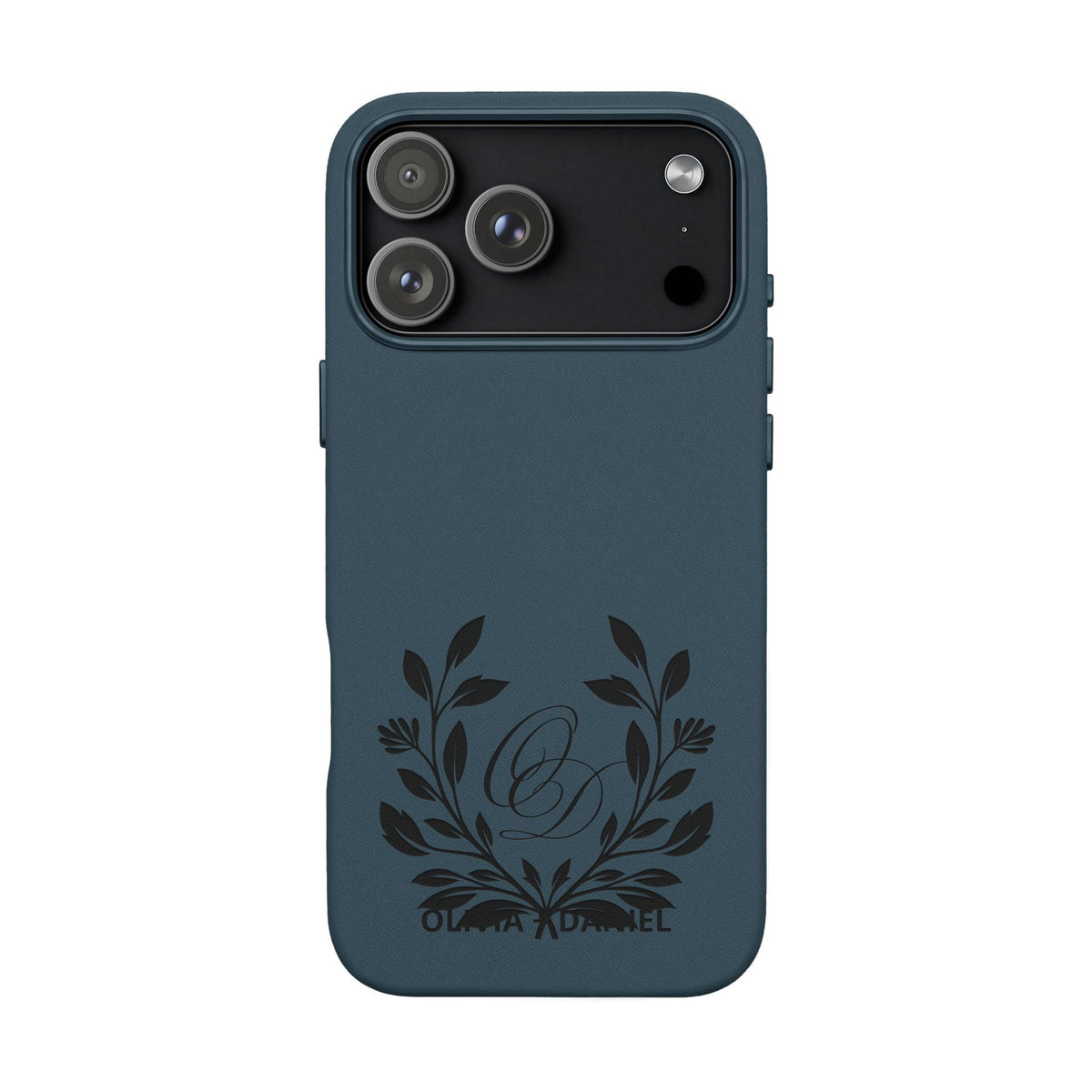 Engraved PU Leather Phone Case — Monogram Design