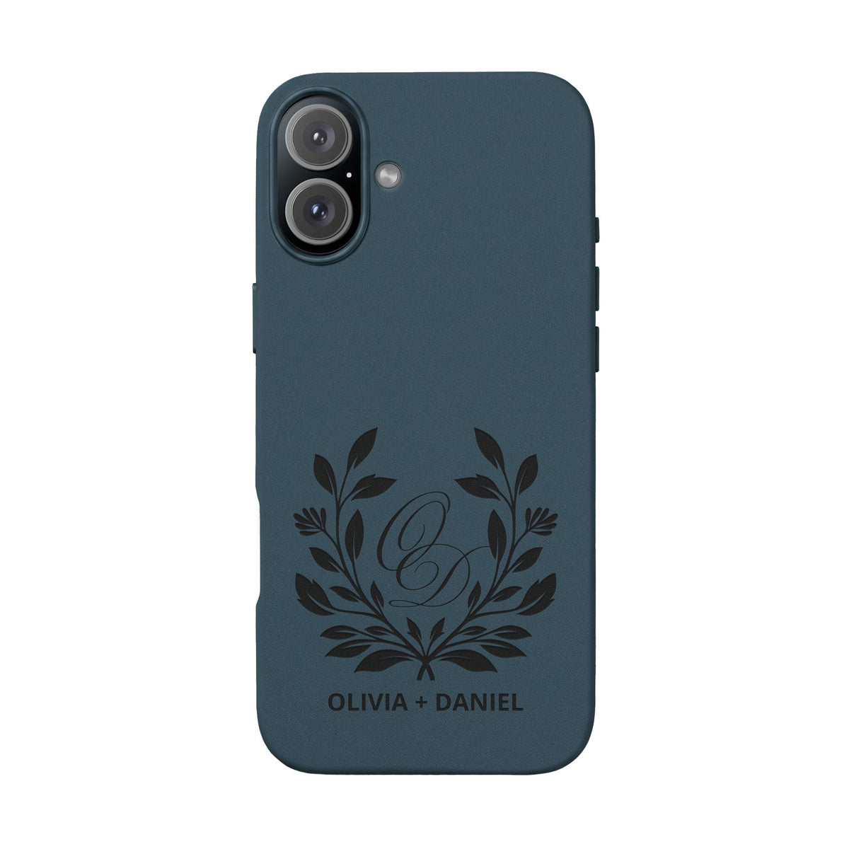 Engraved PU Leather Phone Case — Monogram Design