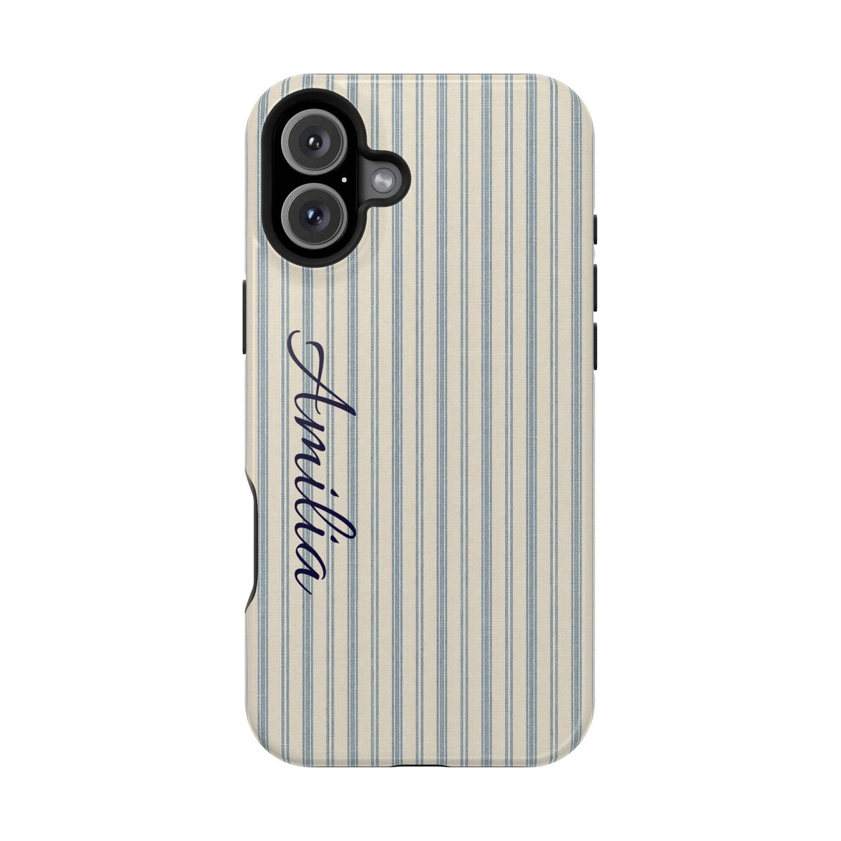 Personalized Striped Magnetic Impact-Resistant Phone Case — Custom Name