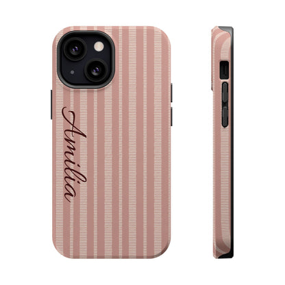 Striped Personalized Phone Case — Magnetic Impact-Resistant