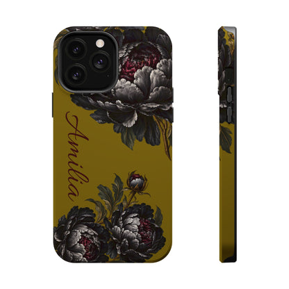Floral Monogram Magnetic Phone Case — Personalized Impact-Resistant Cover