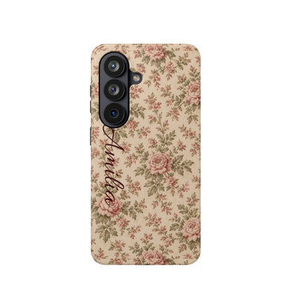 Floral Vintage Rose Magnetic Phone Case — Personalized Option