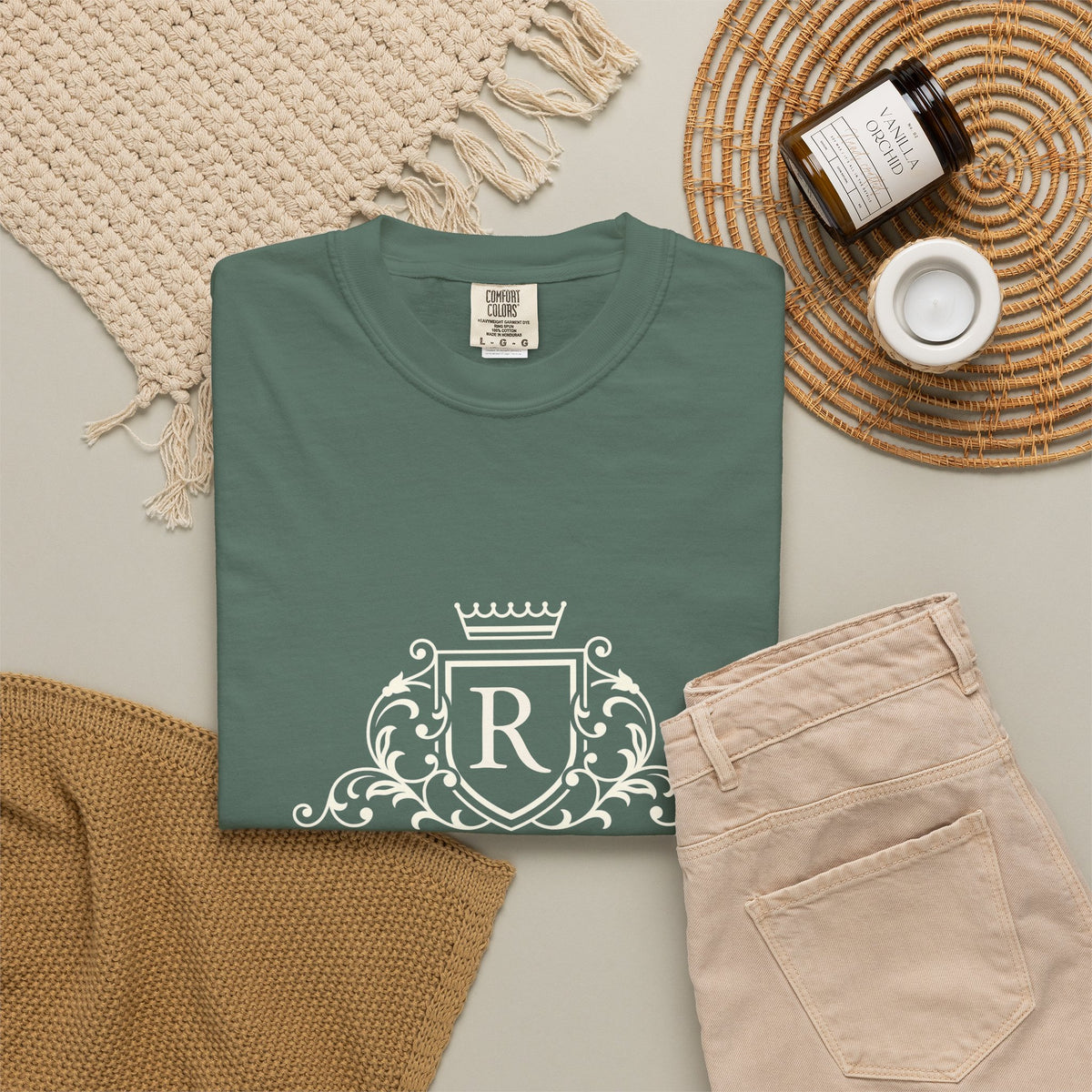 Blue Stripe Crest Graphic T-Shirt