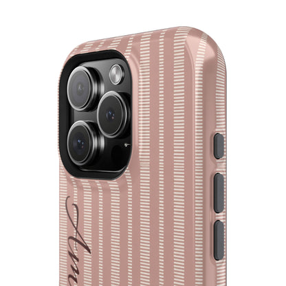 Striped Personalized Phone Case — Magnetic Impact-Resistant