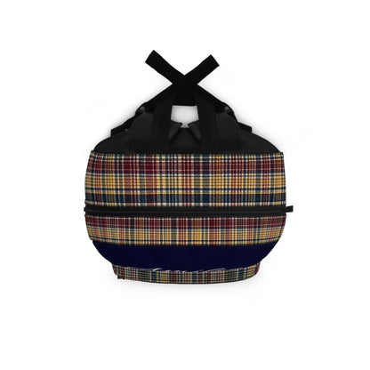 Cedar Club Plaid Backpack — Navy Check School & Travel Bag