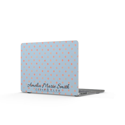 Personalized Polka Dot MacBook Case — Custom Name Laptop Cover