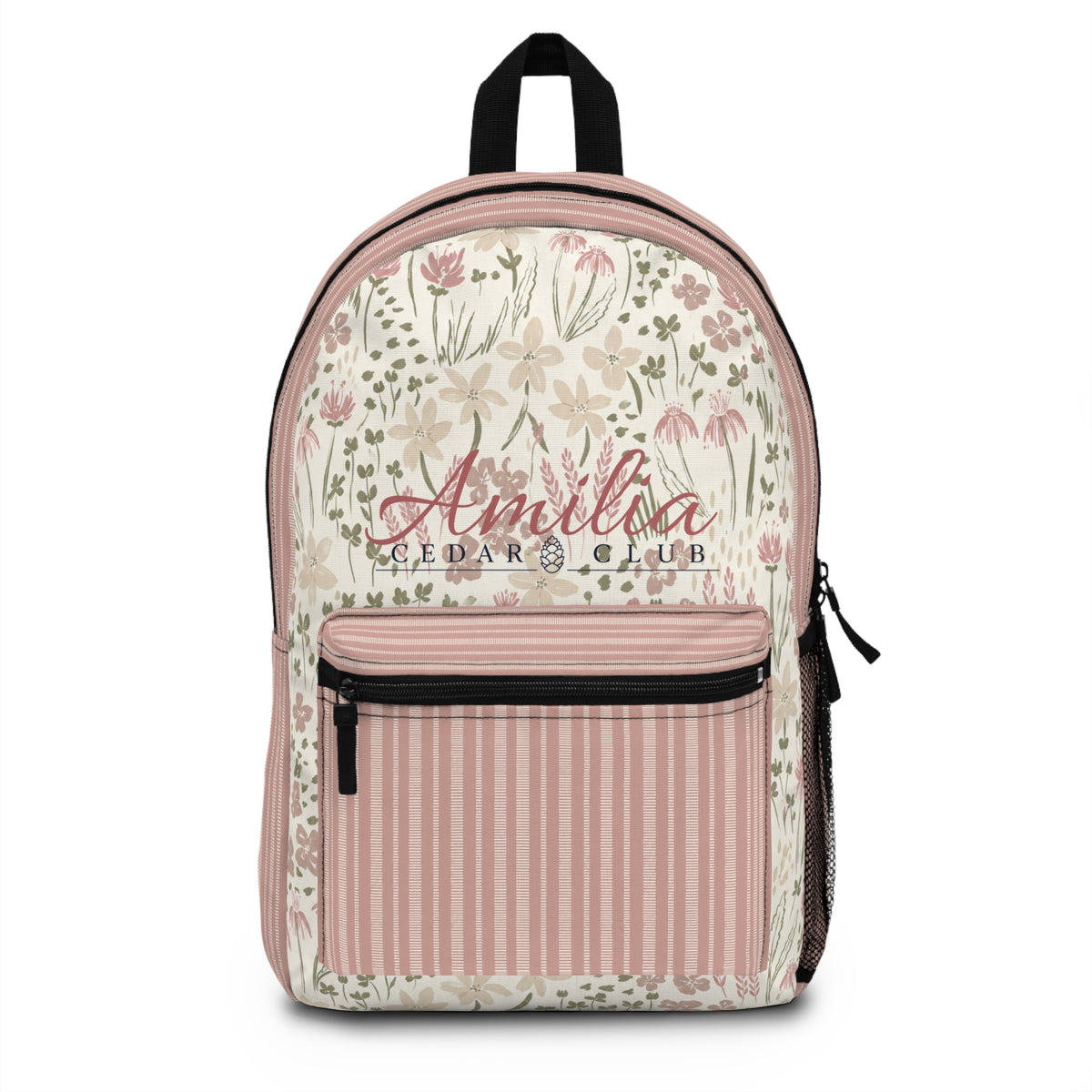 Floral Pink Personalized Backpack