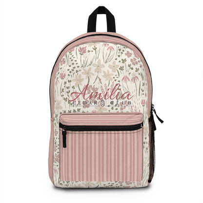 Floral Pink Personalized Backpack