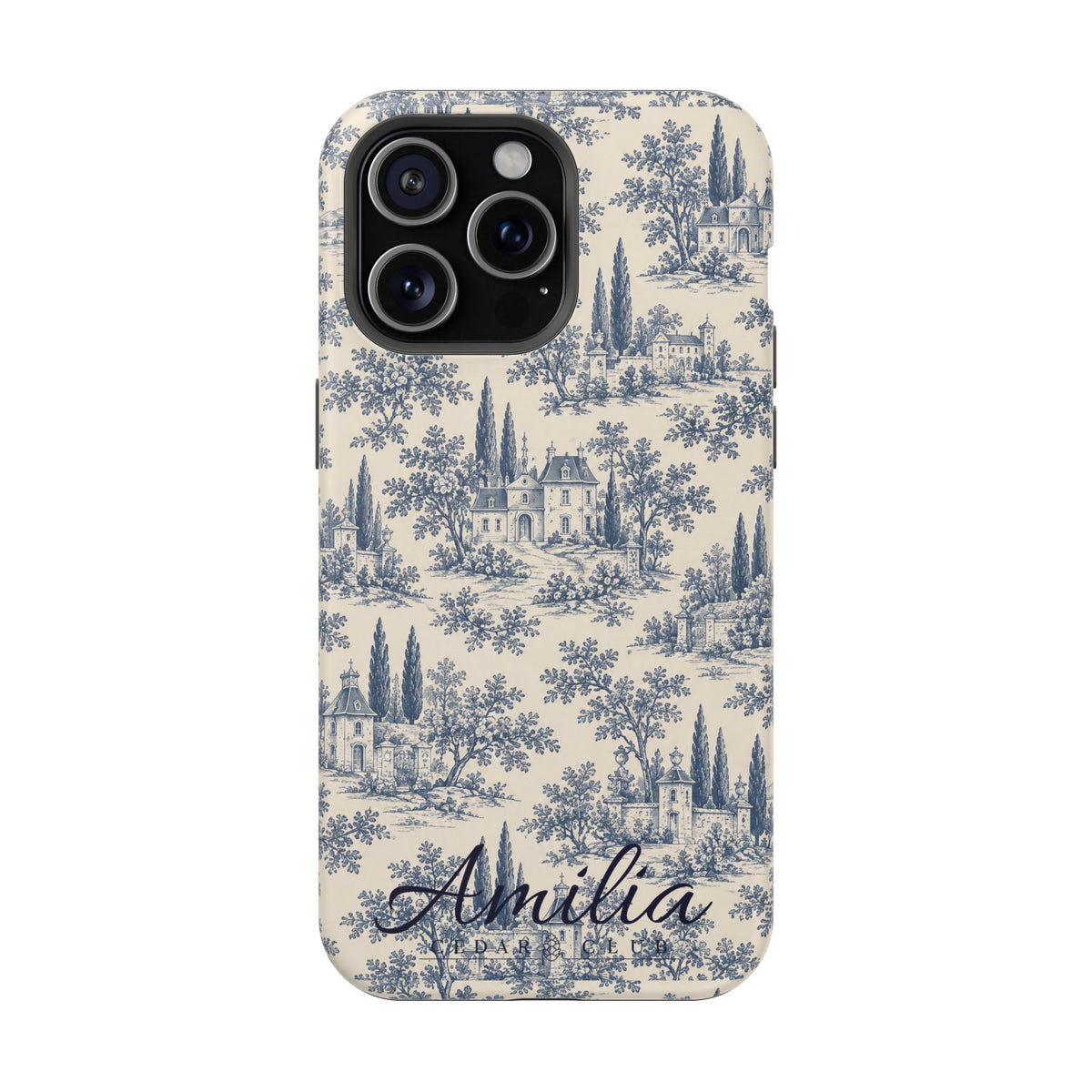 Personalized Toile Magnetic Phone Case — Impact‑Resistant, MagSafe Compatible