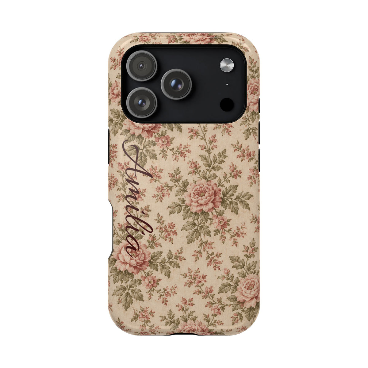 Floral Vintage Rose Magnetic Phone Case — Personalized Option