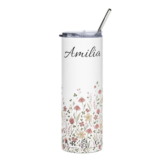 Floral Personalized 20oz Stainless Steel Tumbler