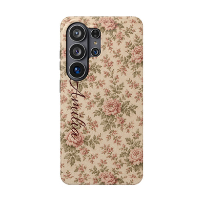 Floral Vintage Rose Magnetic Phone Case — Personalized Option