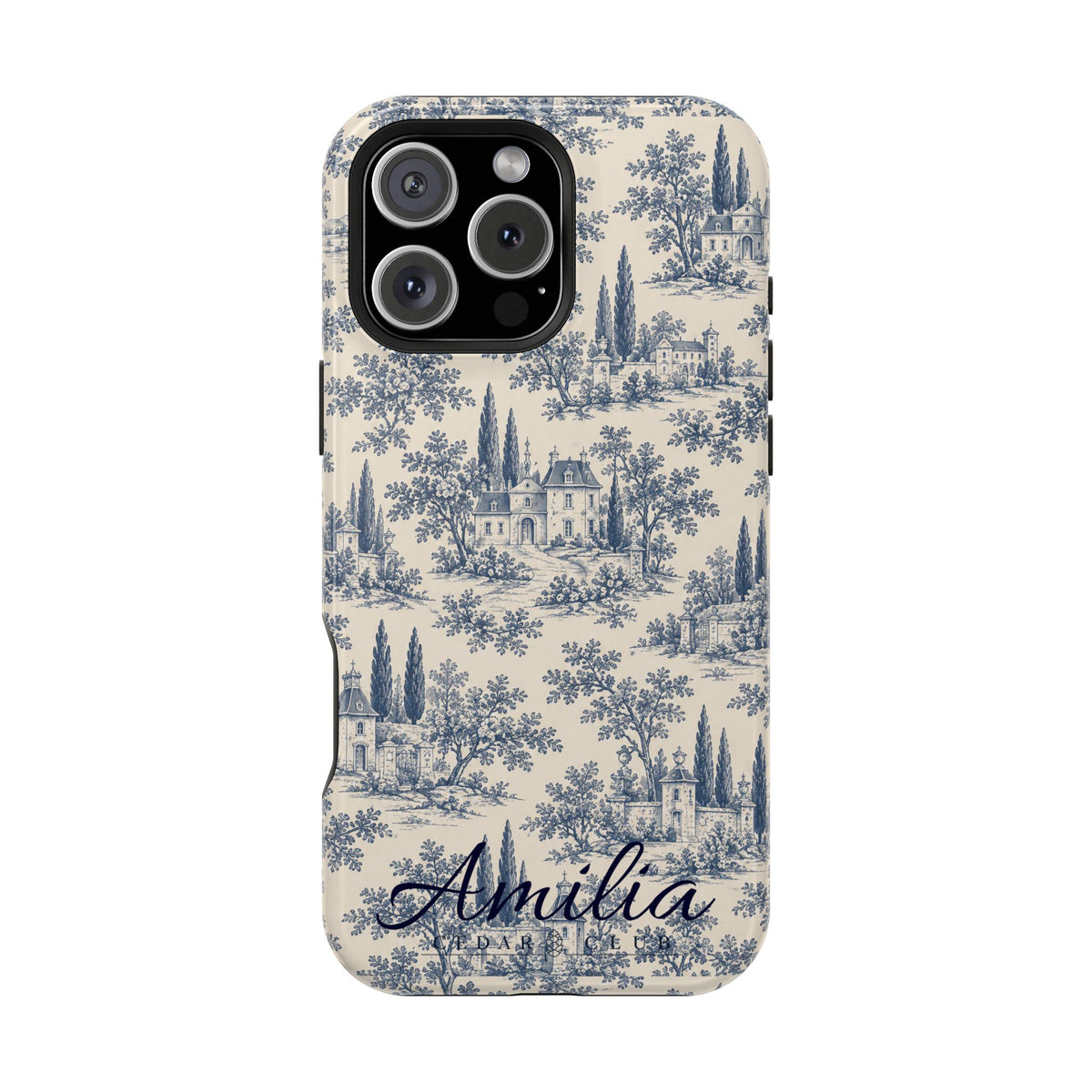 Personalized Toile Magnetic Phone Case — Impact‑Resistant, MagSafe Compatible