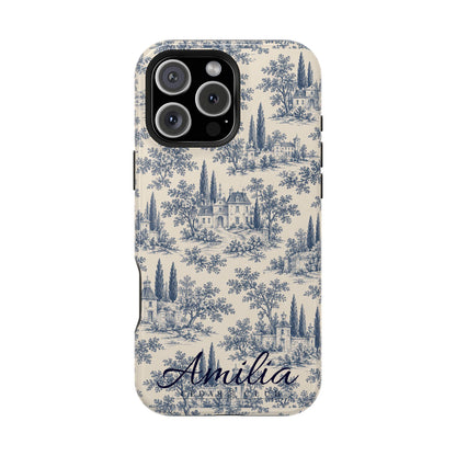 Personalized Toile Magnetic Phone Case — Impact‑Resistant, MagSafe Compatible