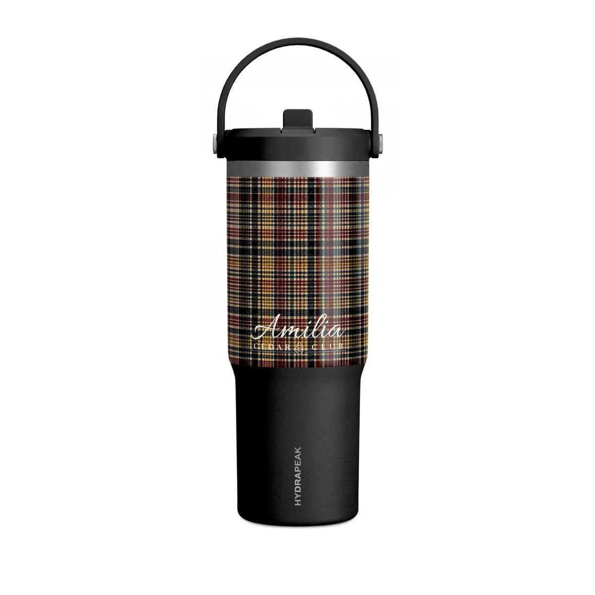 Plaid 32oz Nomad Tumbler — Insulated Travel Mug with Personalized Script