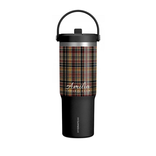 Plaid 32oz Nomad Tumbler — Insulated Travel Mug with Personalized Script