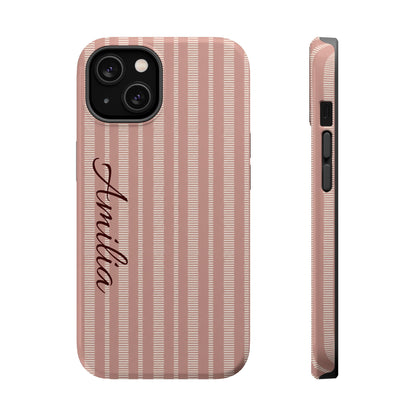 Striped Personalized Phone Case — Magnetic Impact-Resistant