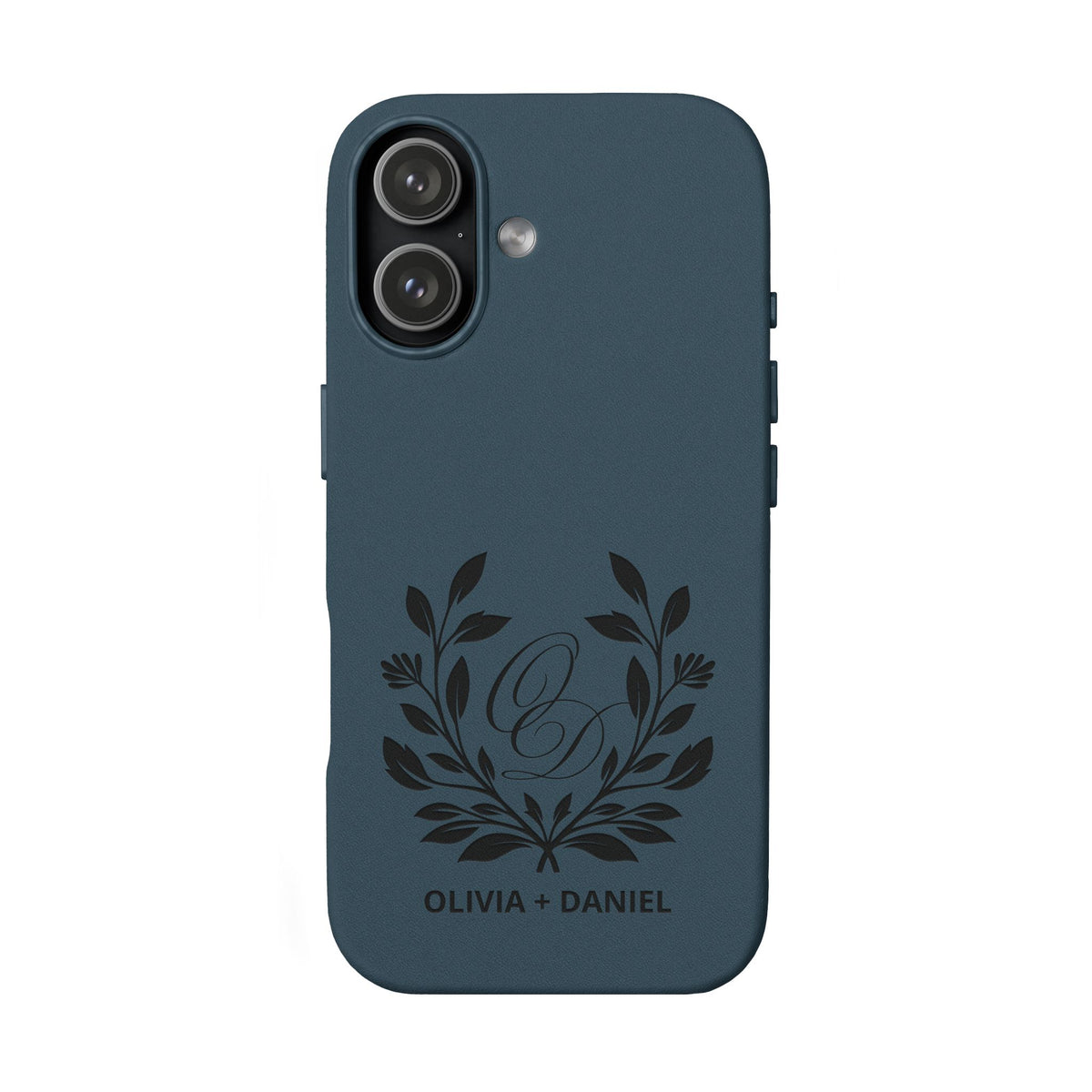 Engraved PU Leather Phone Case — Monogram Design