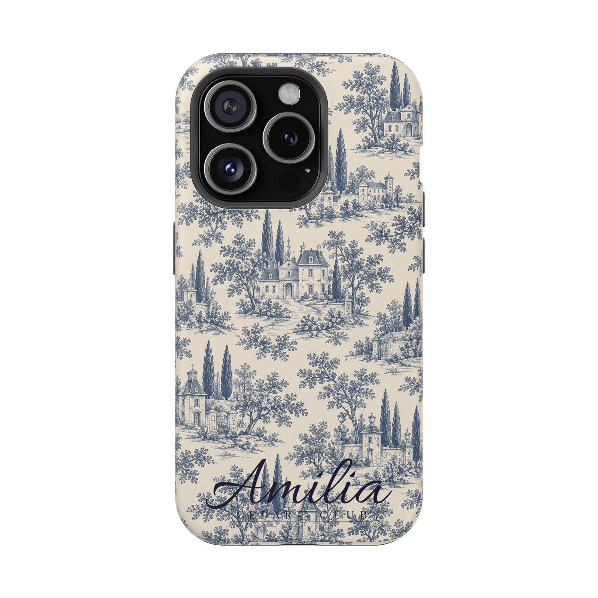 Personalized Toile Magnetic Phone Case — Impact‑Resistant, MagSafe Compatible