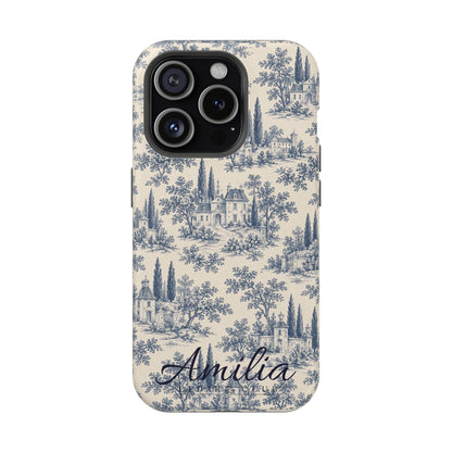 Personalized Toile Magnetic Phone Case — Impact‑Resistant, MagSafe Compatible