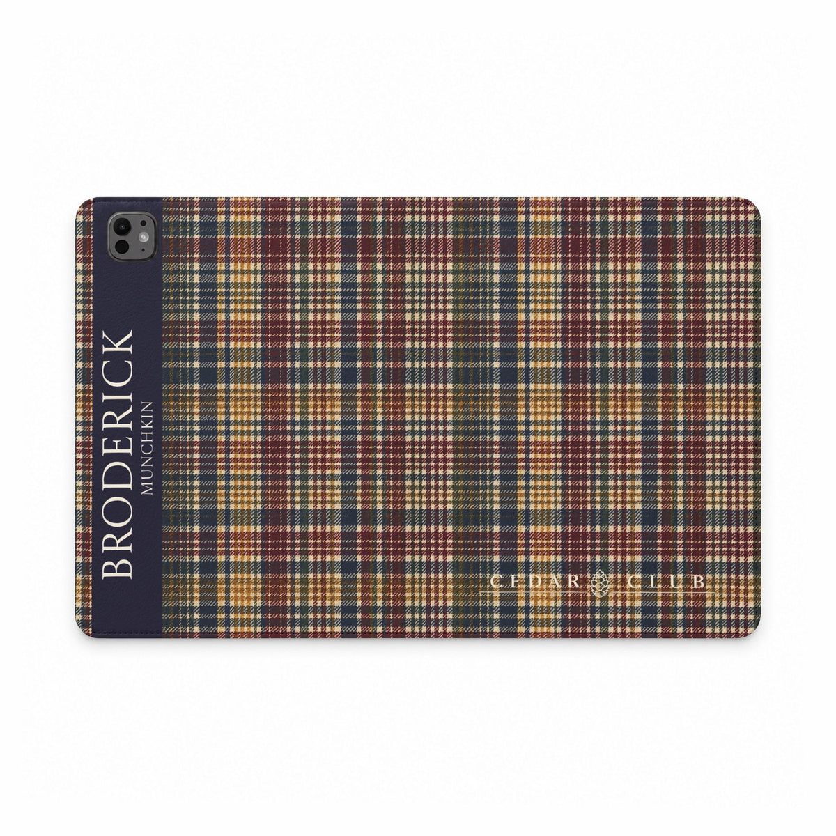 Plaid Personalized Tablet Folio Case — Custom Name Monogram