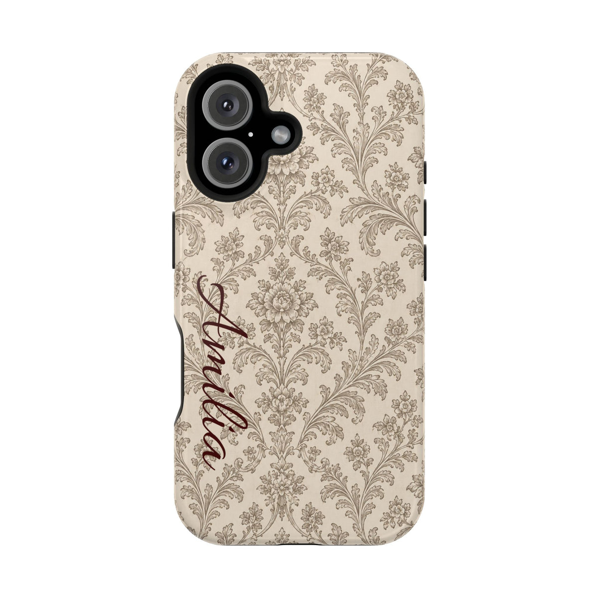 Personalized Vintage Damask Magnetic Phone Case — Custom Name