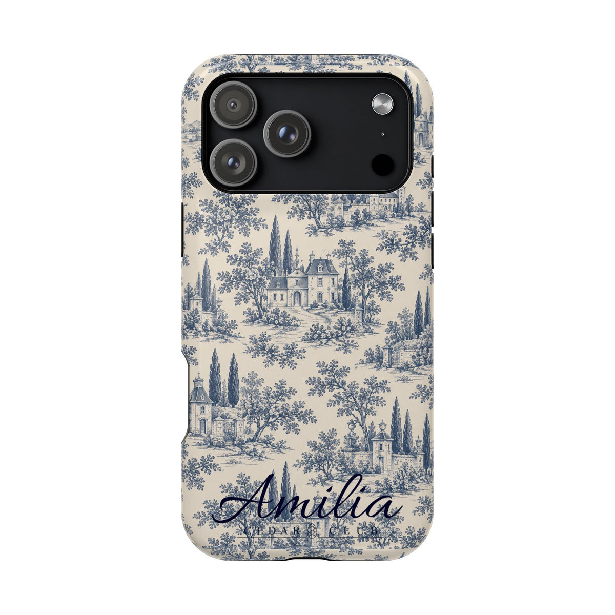 Personalized Toile Magnetic Phone Case — Impact‑Resistant, MagSafe Compatible