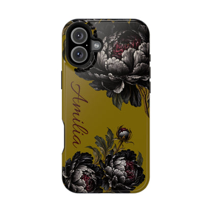 Floral Monogram Magnetic Phone Case — Personalized Impact-Resistant Cover