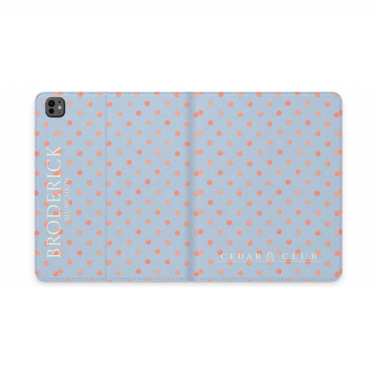 Polka Dot Tablet Folio Case — Personalized Name Accent
