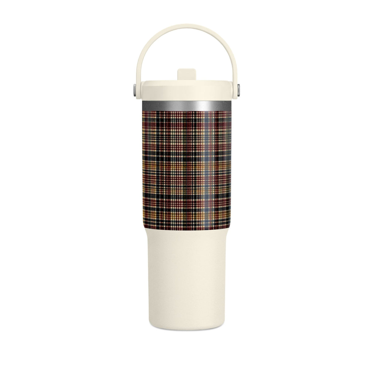Plaid 32oz Nomad Tumbler — Insulated Travel Mug with Personalized Script