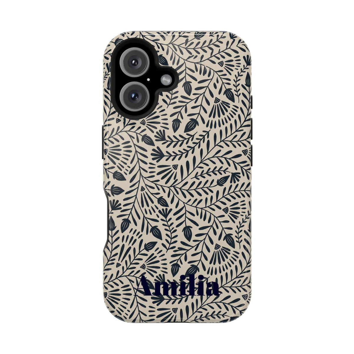 Floral Vine Magnetic Impact Phone Case — Personalized Monogram Option