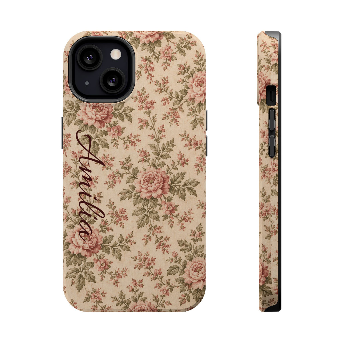 Floral Vintage Rose Magnetic Phone Case — Personalized Option