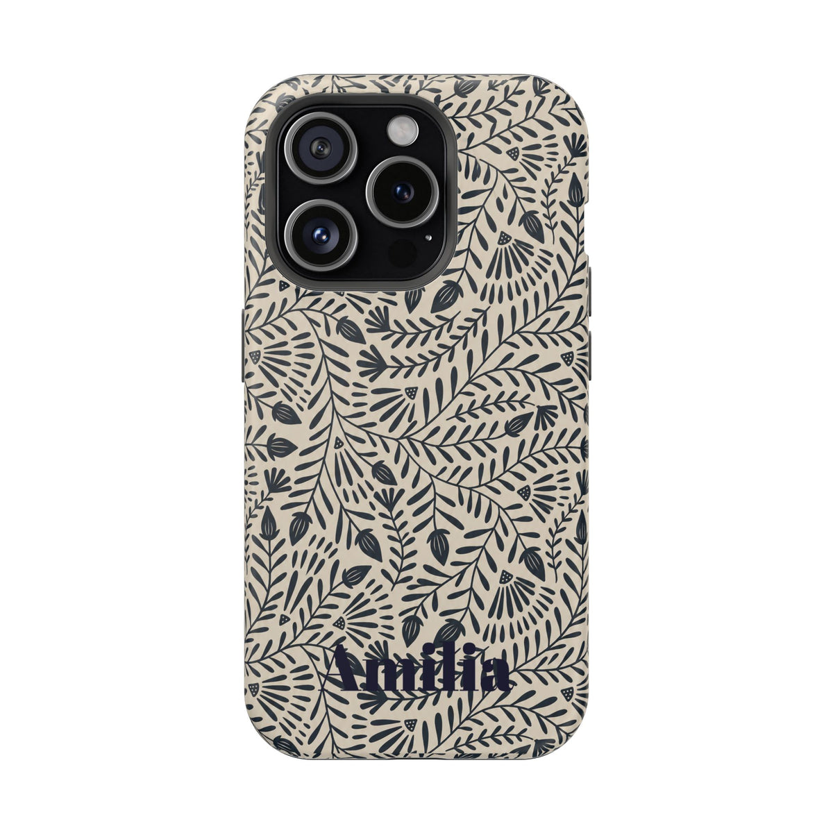 Floral Vine Magnetic Impact Phone Case — Personalized Monogram Option