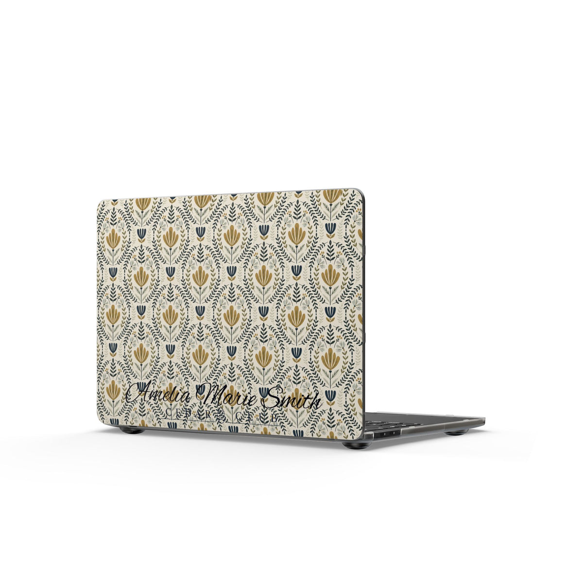MacBook Case - Personalized Vintage Floral Matte Cover